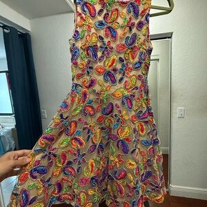 Colorful Sleeveless Mini Dress